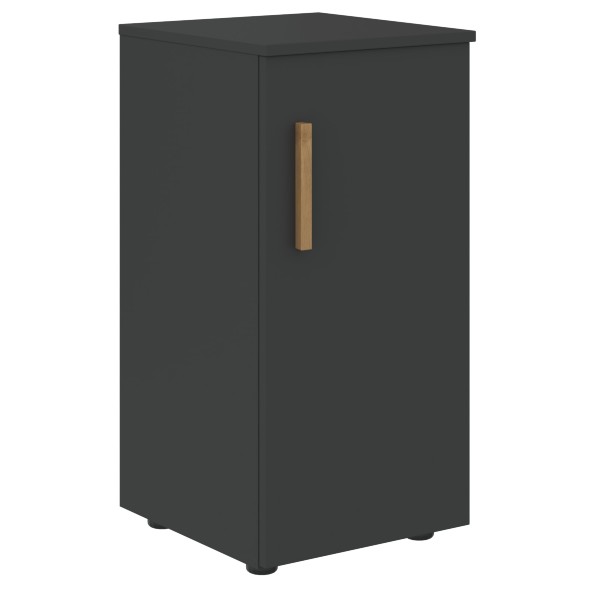 Шкаф колонка с глухой малой дверью (R) и топом FLC 40.1(R) Белый премиум/Дуб Гамильтон 404х429х818