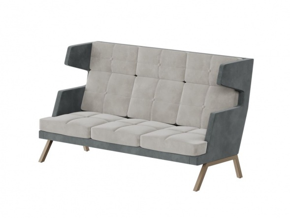 Алдо Диван трёхместный высокий с декором из пуговиц ALDB-03 2010*960*1180