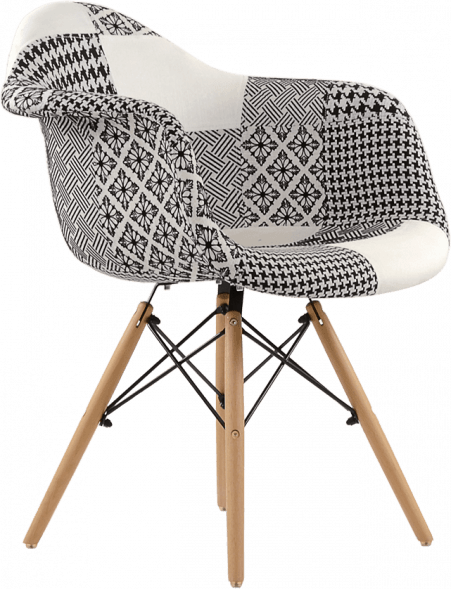 Стул-кресло DAW Patchwork Lounge черно-белый