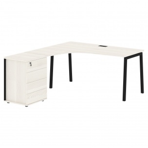 Стол эргономичный с тумбой ELCET 1518(L) 1560х1880х750 EDIS