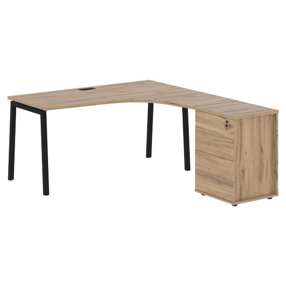 Стол эргономичный с тумбой ELCET 1518(R) 1560х1880х750 EDIS