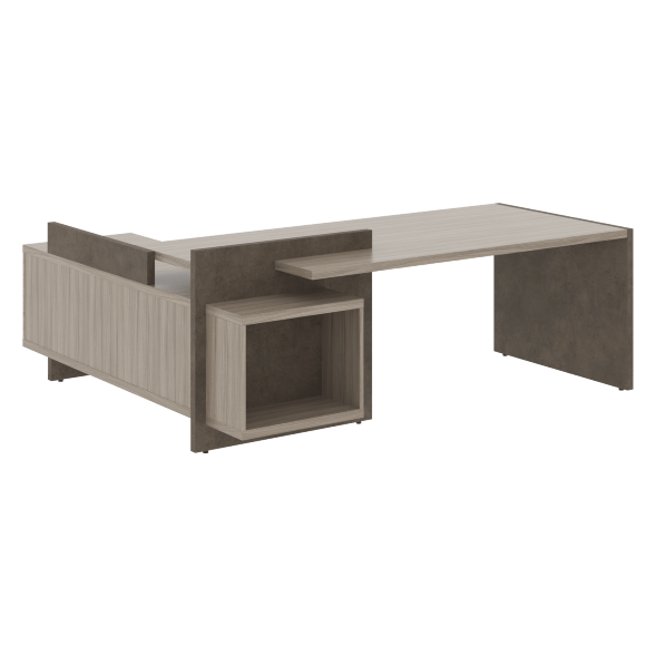 Стол СФ-531202 Дрифтвуд /Бетон чикаго темно-серый 2200х1996х840 WOOD&amp;amp;STONE