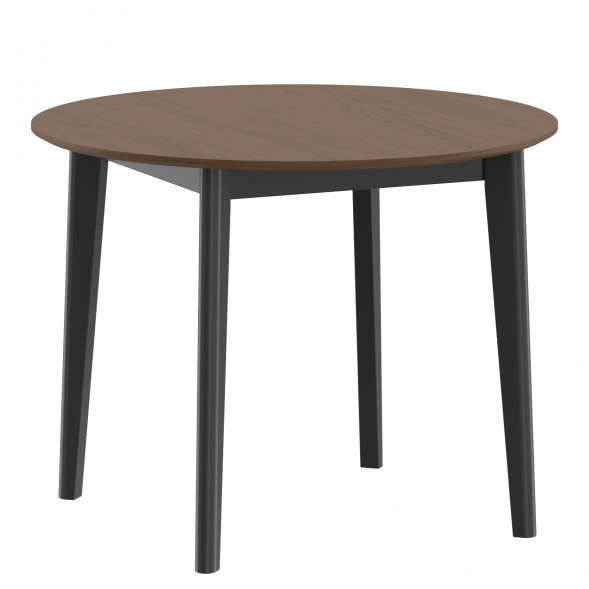 Стол круглый LYKKE TR-100 Белый дуб/Черный 1000х1000х750 LYKKE