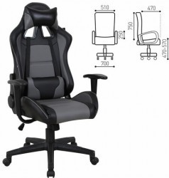 Кресло компьютерное BRABIX "GT Racer GM-100" экокожа