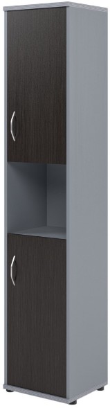 Шкаф колонка с комплектом глухих малых дверей СУ-1.5(R) Венге/Металлик 406*365*1975